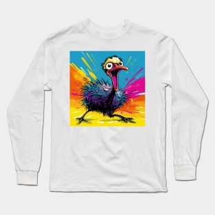 Ostrich Cartoon Pop Art 1 Long Sleeve T-Shirt